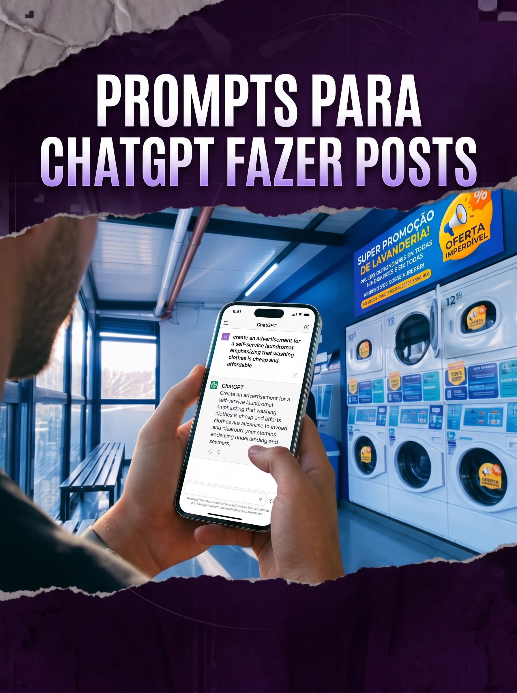 Capa: Prompts para ChatGPT fazer posts